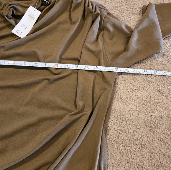 Abercrombie & Fitch Vol 28 Rouched Mini Dress | Taupe | Size M - Picture 11 of 11